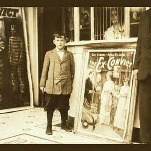 12 year old usher at the Princess Theater by Lewis Wickes Hine - Art Print