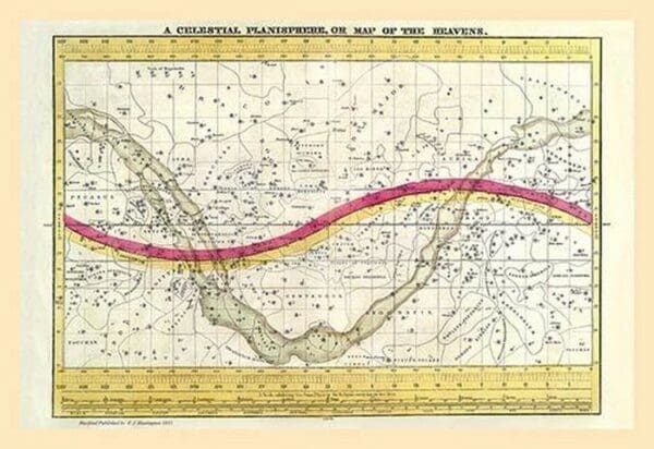 A Celestial Planisphere or Map of the Heavens by W. G. Evans - Art Print