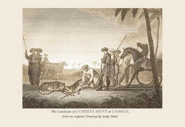 A Cheeta Hunt at Cambay by Baron de Montalemert - Art Print