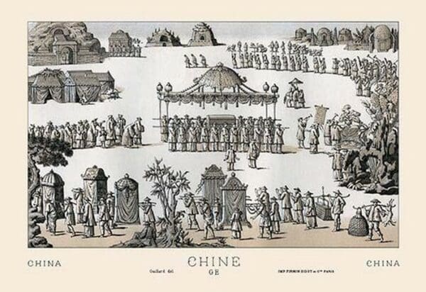 A Chinese Funeral by Auguste Racinet - Art Print