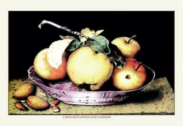 A Dish with Apples and Almonds by Giovanna Garzoni - Art Print