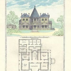 A French Suburban Chateau by Richard Brown - Art Print