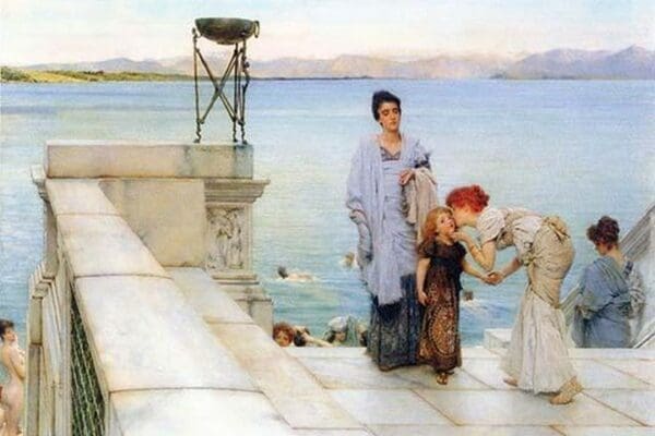 A Kiss by Sir Lawrence Alma-Tadema - Art Print