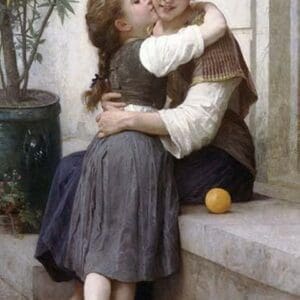 A Little Coaxing by William-Adolphe Bouguereau - Art Print