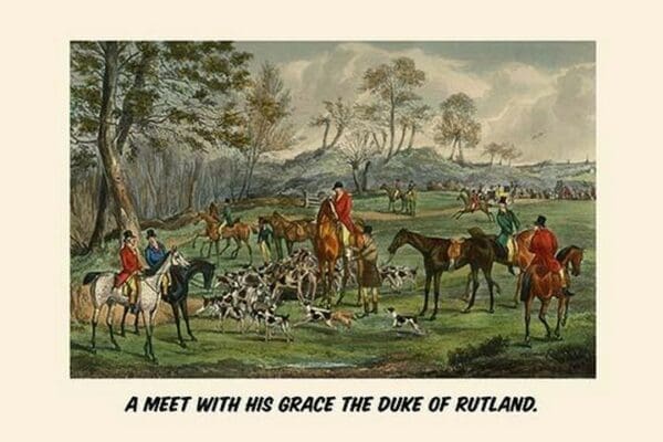 A Meet with his grace the Duke of Rutland by Henry Alken - Art Print