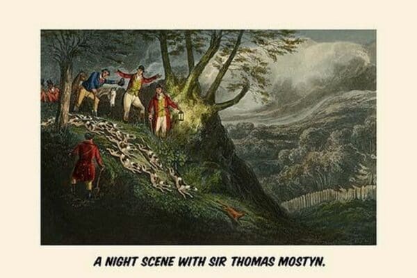 A Night Scene with Sir Thomas Mostyn by Henry Alken - Art Print