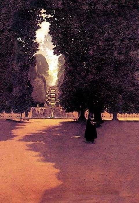 A Quiet Scene by Maxfield Parrish - Art Print