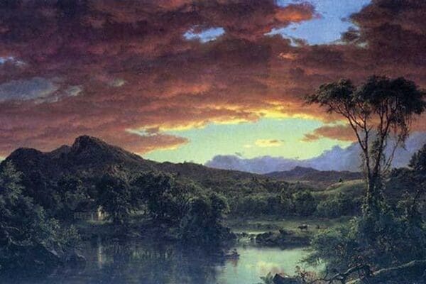 A Rural home by Frederic Edwin Church - Art Print