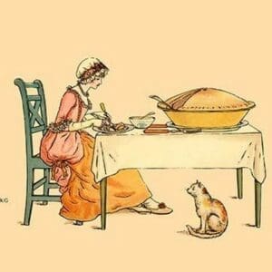 A Slice of Pie and a Hungry Kitten by Kate Greenaway - Art Print