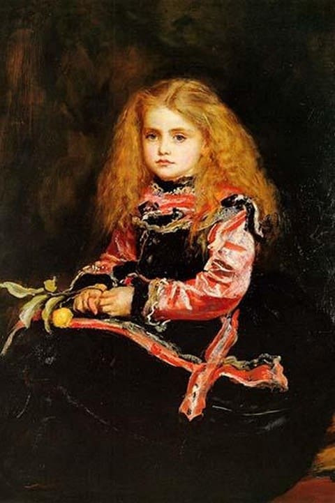 A Souvenir of Velasquez - A little girl with a Lemon Sprig by John Everett Millais - Art Print