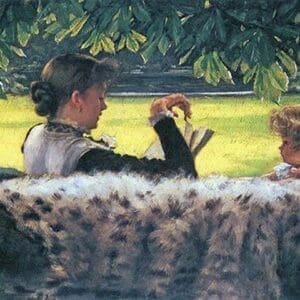 A Story read by James Tissot - Art Print