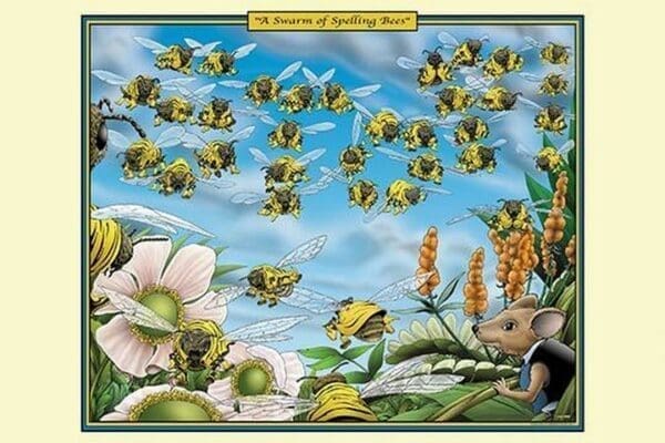 A Swarm of Spelling Bees by Richard Kelly - Art Print