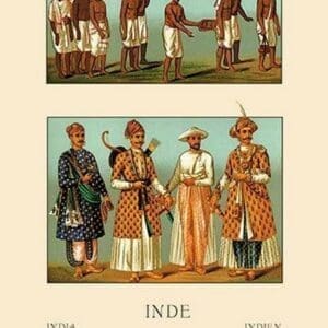 A Variety of Indian Ceremonial Garb by Auguste Racinet - Art Print