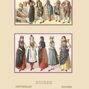 A Variety of Swiss Fashions by Auguste Racinet - Art Print