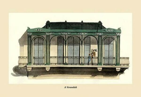 A Verandah by J. B. Papworth - Art Print