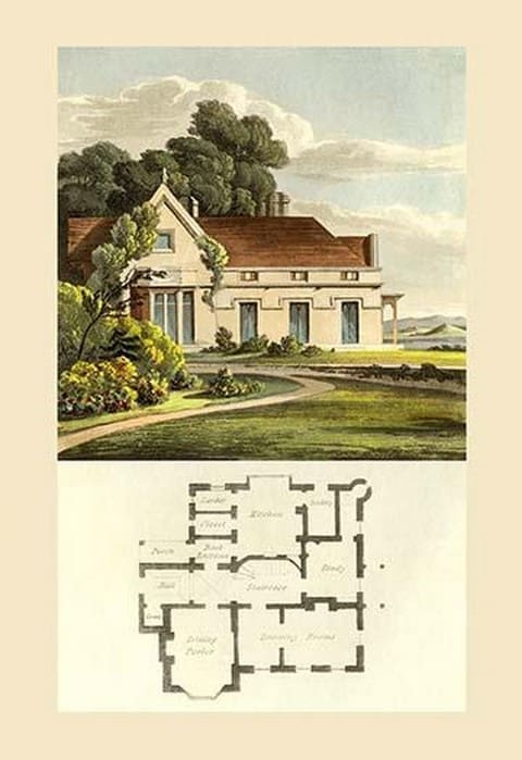 A Vicarage House by J. B. Papworth - Art Print