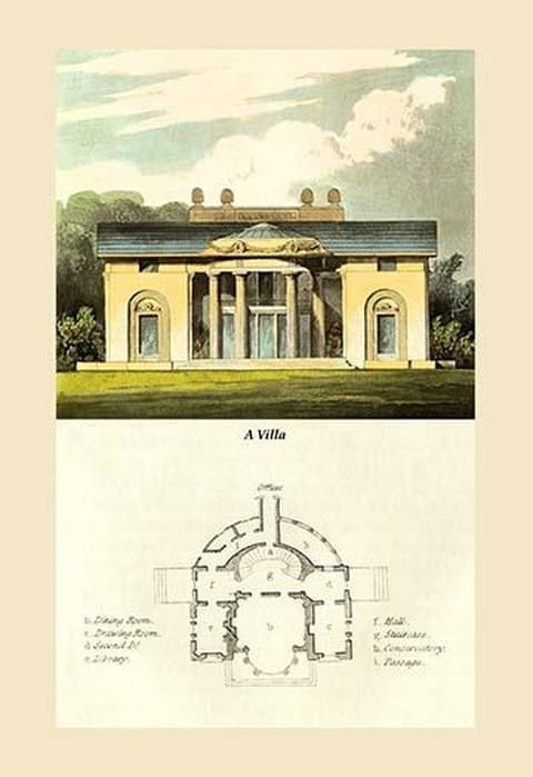 A Villa by J. B. Papworth - Art Print