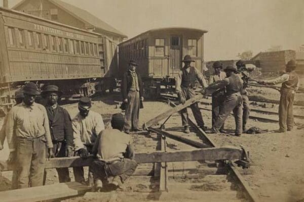 African American Railroad Construction #2 - Art Print