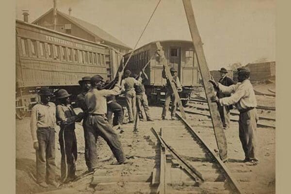 African American Railroad Construction - Art Print