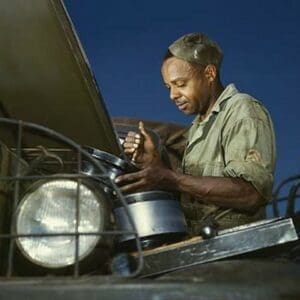 African American World War II Truck Mechanic - Art Print