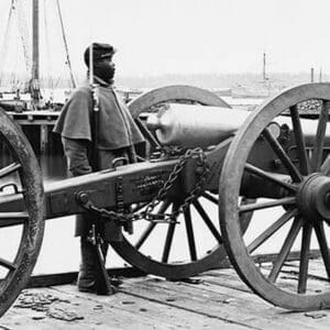 African American soldier Guards Artillery in the Civil War - Art Print