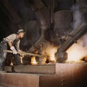 African American working in a Smelting Plant - Art Print