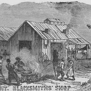 African Americans as blacksmiths by Frank Leslie - Art Print