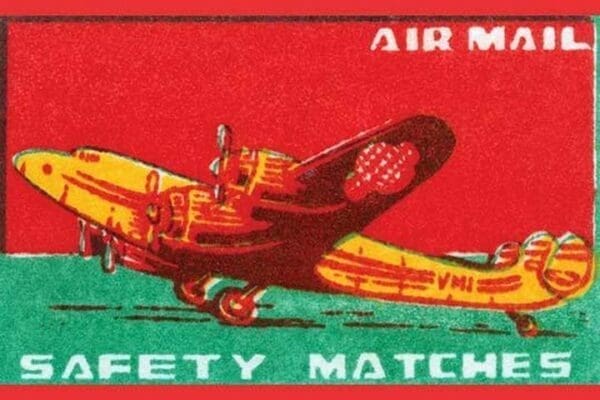 Air Mail Safety Matches - Art Print