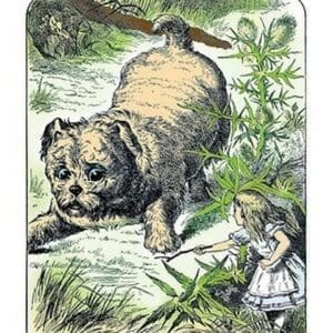 Alice in Wonderland: Alice and the Enormous Puppy by John Tenniel - Art Print