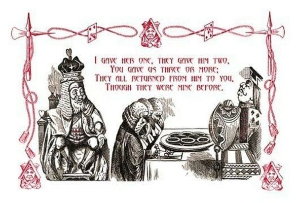 Alice in Wonderland: King and Tarts by John Tenniel - Art Print