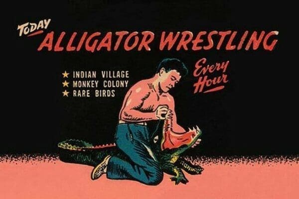 Alligator Wrestling - Art Print