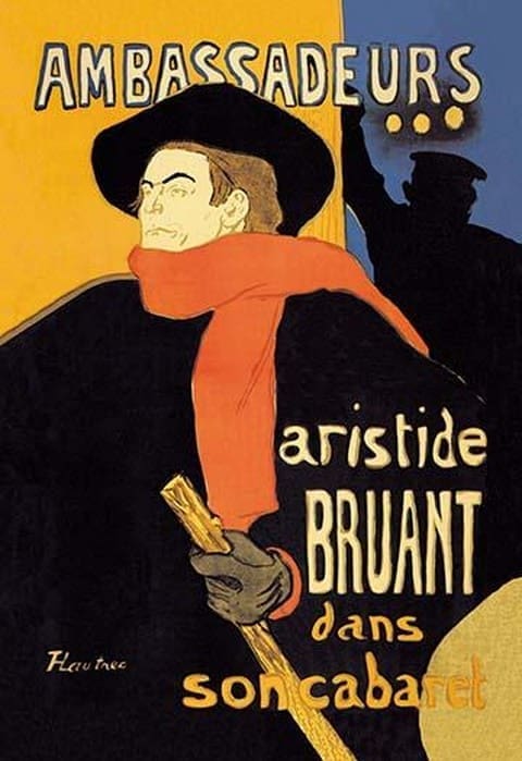 Ambassadeurs: Aristide Bruant dans Son Cabaret by Henri de Toulouse-Lautrec - Art Print