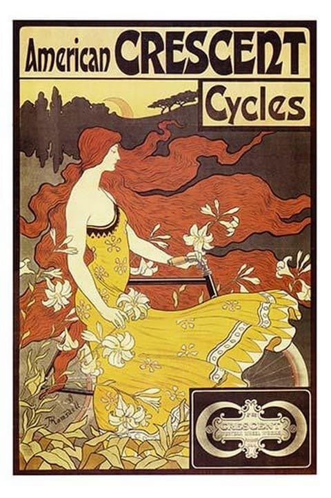 American Crescent Cycles by Alphonse Mucha - Art Print