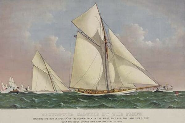 America's Cup Yacht Race 1886 - Art Print