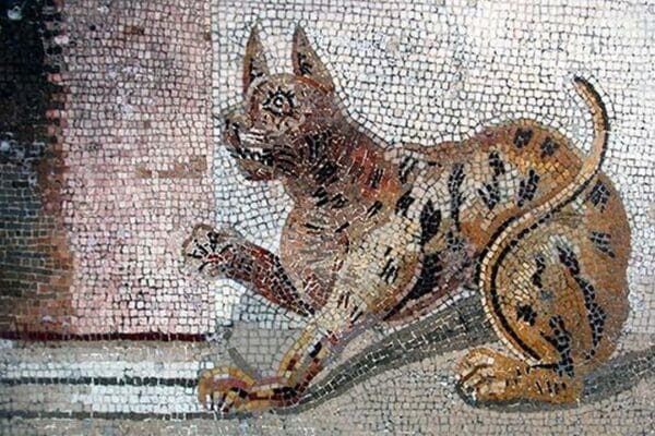 Ancient Tile Cat - Art Print