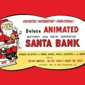 Animated Santa Bank - Art Print