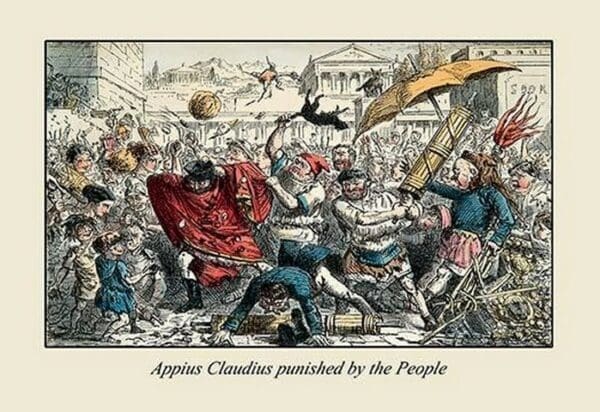 Appius Claudius Punished by the People by John Leech - Art Print