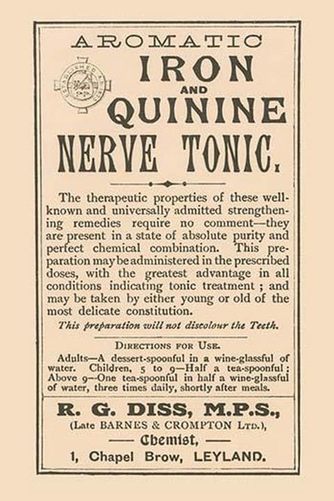 Aromatic Iron and Quinine Nerve Tonic - Art Print