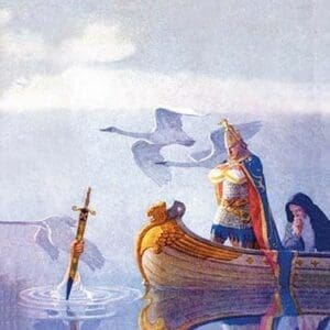 Arthur and Excalibur by N.C. Wyeth - Art Print