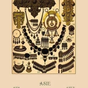 Asian Jewelry by Auguste Racinet - Art Print