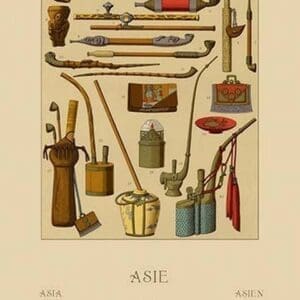 Asian Pipes by Auguste Racinet - Art Print