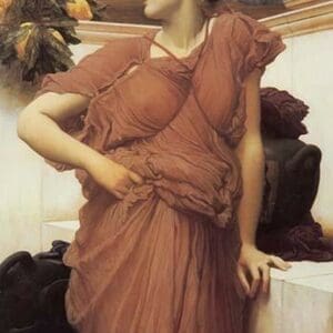 At The Fountain by Frederick Leighton - Art Print