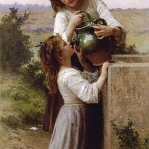 At the Fountain by William Bouguereau - Art Print