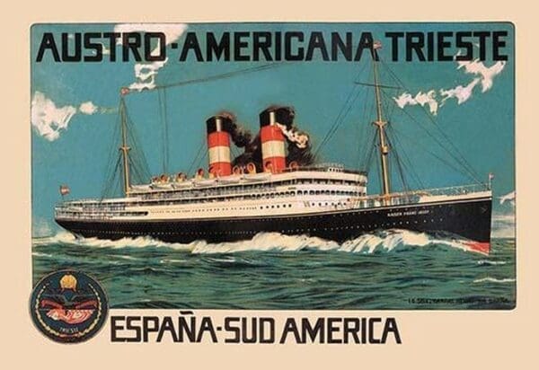 Austro-Americana Trieste Cruise Line - Art Print