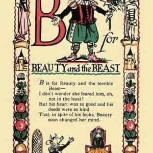 B for Beauty and the Beast by Tony Sarge - Art Print