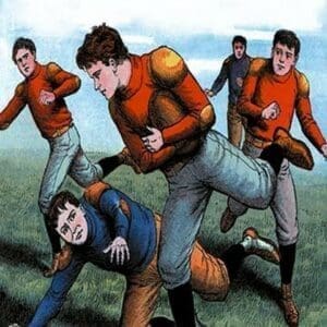 Ball Carrier Eludes the Defender - Art Print