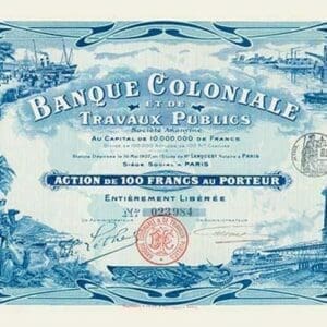 Banque Coloniale et de Travaux Publics - Art Print