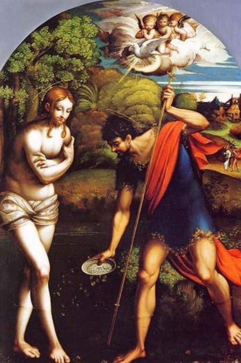 Baptism of Christ by Girolamo Parmigianino - Art Print