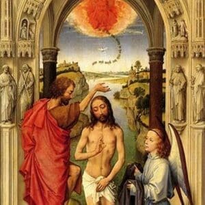 Baptism of Christ by Rogier Van der Weyden. - Art Print