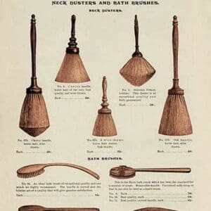 Barber's Neck Dusters and Bath Brushes - Art Print